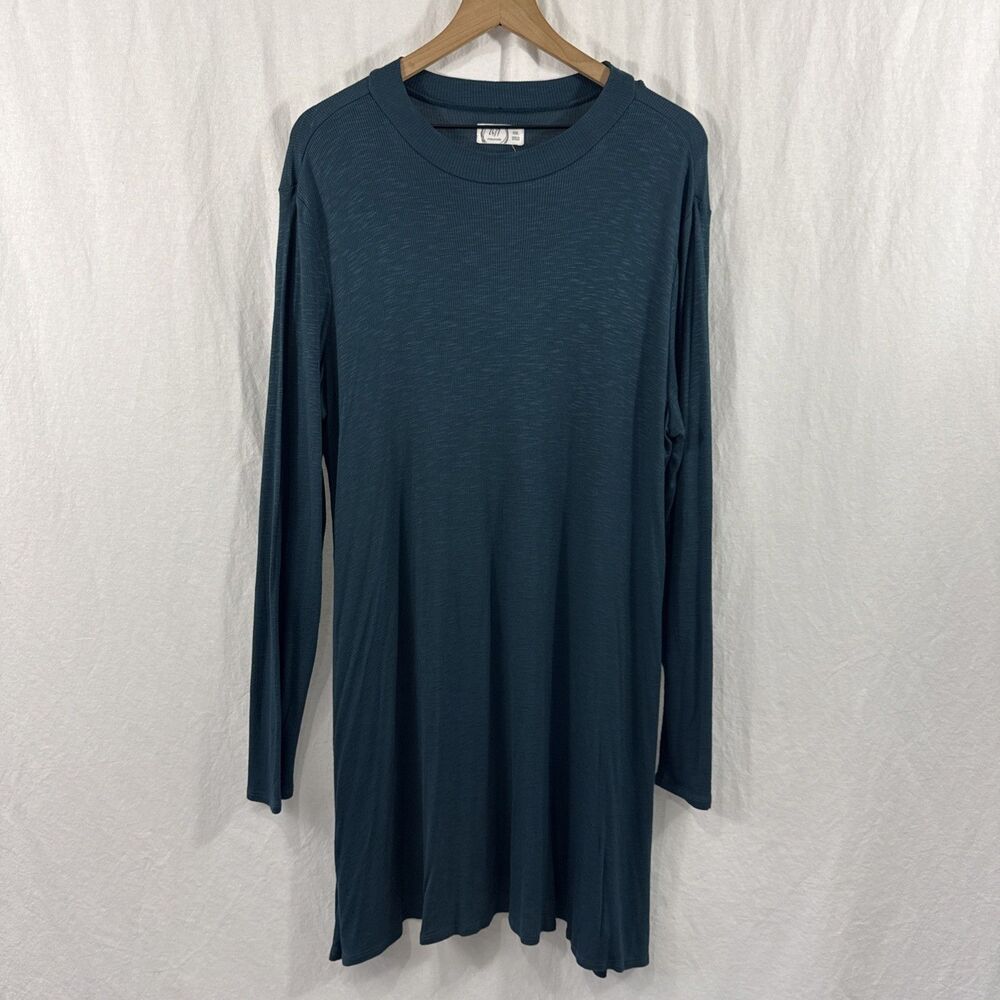 Maurices Green Mock Neck Long Sleeve Flare Dress Womens XXL Comfort Fall Skater